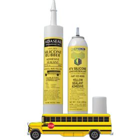 Adaseal RTV Silicone Sealant, School Bus Yellow, 10.3 Cartridge