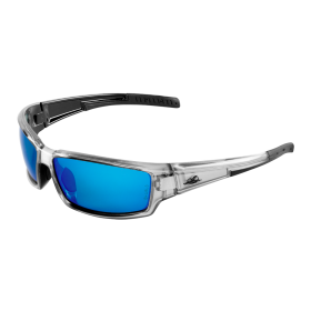 Bullhead BH14209 Maki Safety Glasses, Blue Mirror Lens, Silver Inlay Frame, Polarized, Precision Lens