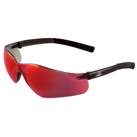 Bullhead BH5410 Pavon Safety Glasses, Red Mirror Lens, Frosted Black Frame