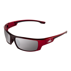 Bullhead BH9117 Dorado Safety Glasses, Silver Mirror Lens, Red to Black Frame