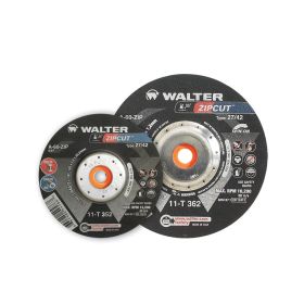 Walter 11T342 ZIPCUT™ SPIN-ON Angle Grinder Cut-Off Wheels 4-1/2" x 3/64" x 5/8" - 11, A-60
