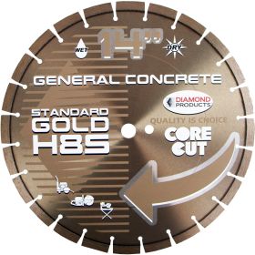 Diamond Standard Gold High Speed Diamond Blade 14" X .125 X UNIV