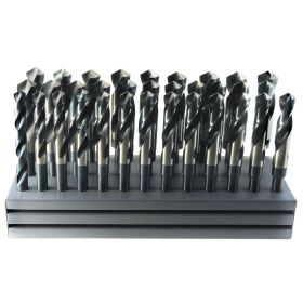 Drillco 1000E32 High Speed Steel Black & Bright S&D Drill Bit Set 1/2" - 1"