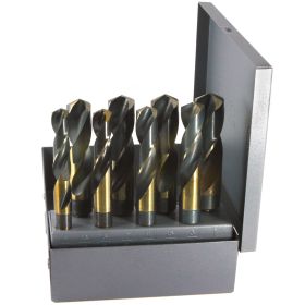 Drillco 1000EF8 High Speed Steel Black & Gold S&D Drill Bit Set 9/16" - 1"
