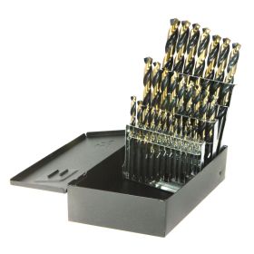 Drillco 1035N29 High Speed Steel Black & Gold S&D Drill Bit Set 1/16" - 1/2"