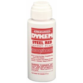 Dykem 80296 Steel Red Layout Fluid 2 oz Felt Tip Applicator