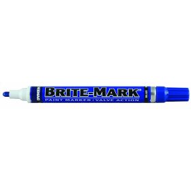 Dykem 84001 Brite-Mark Paint Marker, Valve Action, Medium Tip, Blue