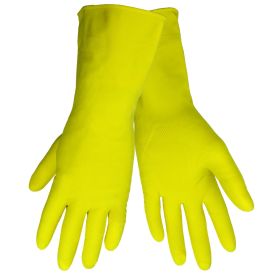 Global Glove 150F Flock Lined, Latex, Fishscale Pattern Glove w/Rolled Cuff, Chemical Resistant, Medium, 12PK