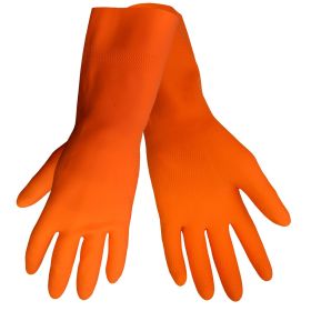 Global Glove 30FT Flock Lined, Latex Rubber, Diamond Pattern Glove w/Straight Cuff, Chemical Resistant, Large, 12PK