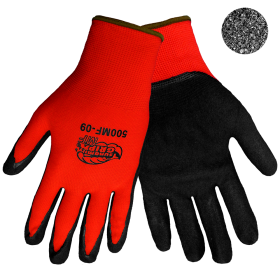 Global Glove 500MF Tsunami Grip Gloves, Red Nylon Shell, Black Nitrile Palm, Large, 12PK