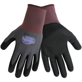 Global Glove 500NFTD Tsunami Grip Nitrile Glove w/Nitrile Dots On Nylon Shell, Small, 12PK