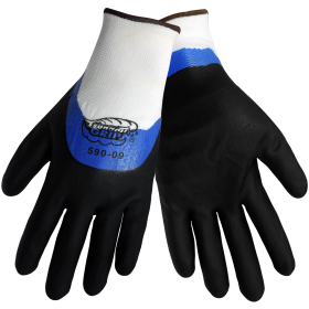Global Glove 590 Tsunami Grip, Polyester Foam Nitrile Glove, Large, 12PK