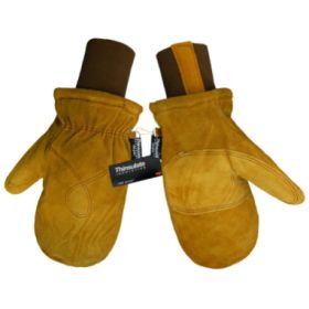 Global Glove 594MIT Russet Cow Split Premium Grade Freezer Mitten w/Knit Wrist Cuff, Large, 12PK