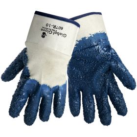 Global Glove 607R Rough Finish Nitrile, 2 Piece Jersey Liner Glove w/Safety Cuff, XL, 12PK