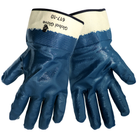 Global Glove 617 Fully Dipped Nitrile, 2 Piece Jersey Liner Glove w/Safety Cuff, XL, 12PK