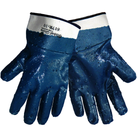 Global Glove 617R Fully Dipped, Rough Finish Nitrile, 2 Piece Jersey Liner Glove w/Safety Cuff, XL, 12PK