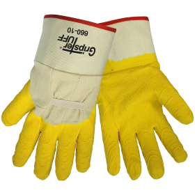 Global Glove 660 Gripster Grade Rubber, 5 Piece Cotton Canvas Liner Glove w/Safety Cuff, XL, 12PK