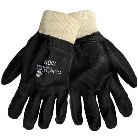 Global Glove 700R Premium Supported PVC Glove, Double Dipped, Jersey Liner, Rough Finish, Knitwrist, XL, 12PK