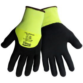 Global Glove CR183NFT Samurai, Hi-Vis, Ultra Light Tuffalene® HDPE, 3/4 Dipped Foam Nitrile Gloves, Large, 12PK