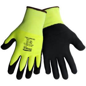 Global Glove CR18NFT Samurai, Hi-Vis, Ultra Light Tuffalene® HDPE, Foam Nitrile Gloves, Large, 12PK