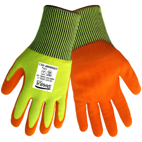 Global Glove CR998MF Samurai, Hi-Vis, Tuffalene® HDPE Liner, Mach Finish Nitrile Gloves, Cut Resistant, Large, 12PK