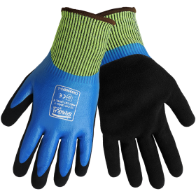 Global Glove CR999MFF Samurai Tuffalene® HDPE Liner, Fully Dipped Mach Finish Nitrile Gloves, Cut Resistant, Small, 12PK