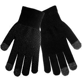 Global Glove IP3DB Touch Screen Responsive, Silicone Dotted Palm, Knitted Gloves, Large, 12PK