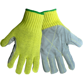 Global Glove K300LF Heavyweight Kevlar Leather Face Glove w/Knitwrist Cuff , Cut Resistant, Small, 12PK