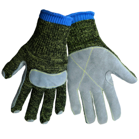 Global Glove KS300LF Aralene Gloves w/Leather Face, Reinforced Thumb Crotch and Knuckle, Large, 12PK