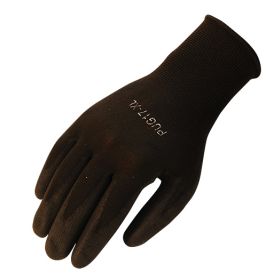 Global Glove PUG-17 Gloves, Black Nylon, Black Polyurethane Palm, 2XL, 12PK