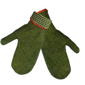 Global Glove S70RWMT Medium Weight, Army Green Rag Wool Mitten, Large, 12PK