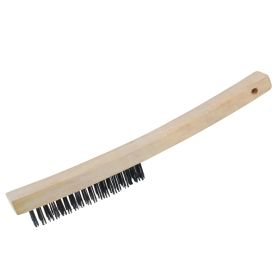 Kraft Tool BL467 14" Curved Handle Wire Brush - 1-1/8" Trim