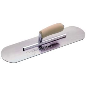 Kraft Tools CF344 18"x4" Swedish Stainless Steel Pool Trowel with Short Shank Wood Handle