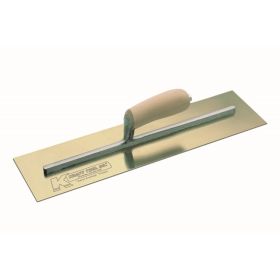 Kraft Tools CF541 14"x4" Golden Stainless Steel Pool Trowel w/Camel Back Wood Handle