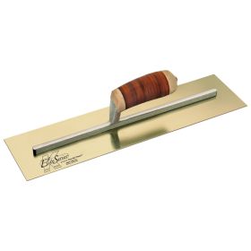 Kraft Tools CFE541L 14"x4" Elite Golden Stainless Steel Trowel with Leather Handle