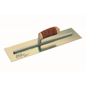 Kraft Tools CFE545L 16"x5" Elite Series Five Star™ Golden Stainless Steel Cement Finish Trowel w/Leather Handle