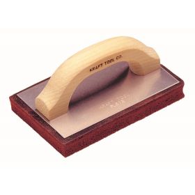 Kraft Tools PL383 8"x5"x1" Coarse Red Rubber Float w/Wood Handle