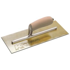 Kraft Tools PL452 10-1/2"x4-1/2" Golden Stainless Steel Trowel w/Camel Back Wood Handle