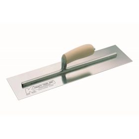 Kraft Tools PL576 16"x5" Swedish Stainless Steel Finish Trowel with Wood Handle