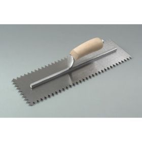 Kraft Tools PL630 16"x5" 1/2"x1/2" V Notch Scratcher Trowel