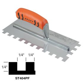 Kraft Tools ST404PF 1/4" x 1/4" x 1/4" Square-Notch Trowel with ProForm® Handle