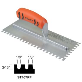 Kraft Tools ST407PF 3/16" x 1/8" x 1/8" U-notch Trowel with ProForm® Handle