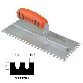 Kraft Tools ST417PF 1/4" x 3/8" x 1/4" U-Notch Trowel with ProForm® Handle