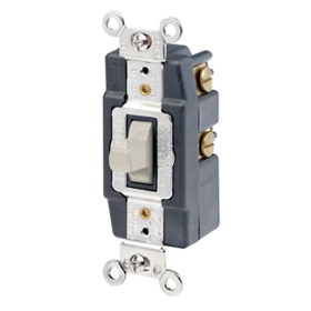 Leviton 1257-T Toggle Switch, 20 Amp, 120/277 Volt, Light Almond