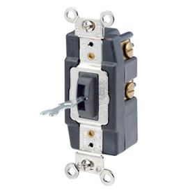 Leviton 1281-L Locking Toggle Switch, 15 Amp, 120/277 Volt, Black