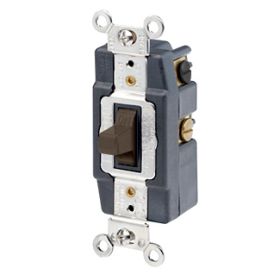 Leviton 1282 Toggle Switch, 15 Amp, 120/277 Volt, Brown