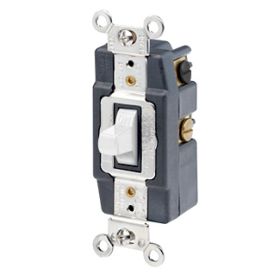 Leviton 1286-W Toggle Switch, 20 Amp, 120/277 Volt, White