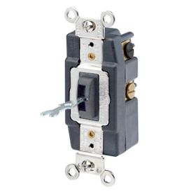 Leviton 1288-L Locking Toggle Switch, 30 Amp, 120/277 Volt, Black