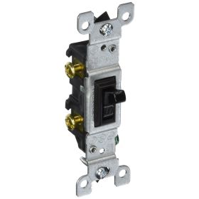 Leviton 1451-2E Toggle Switch, 15 Amp, 120 Volt, Black
