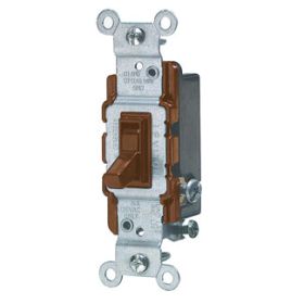 Leviton 1453-2 Toggle Switch, 15 Amp, 120 Volt, Brown